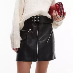 Topshop Leather Mini Skirt